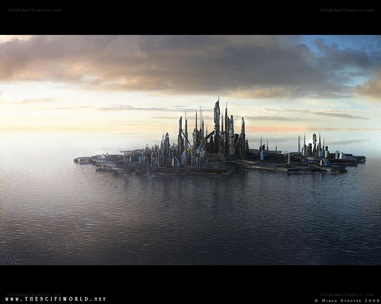futuristic island city