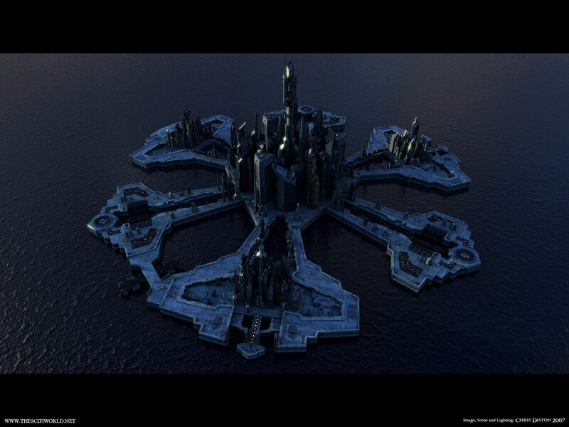 futuristic island city