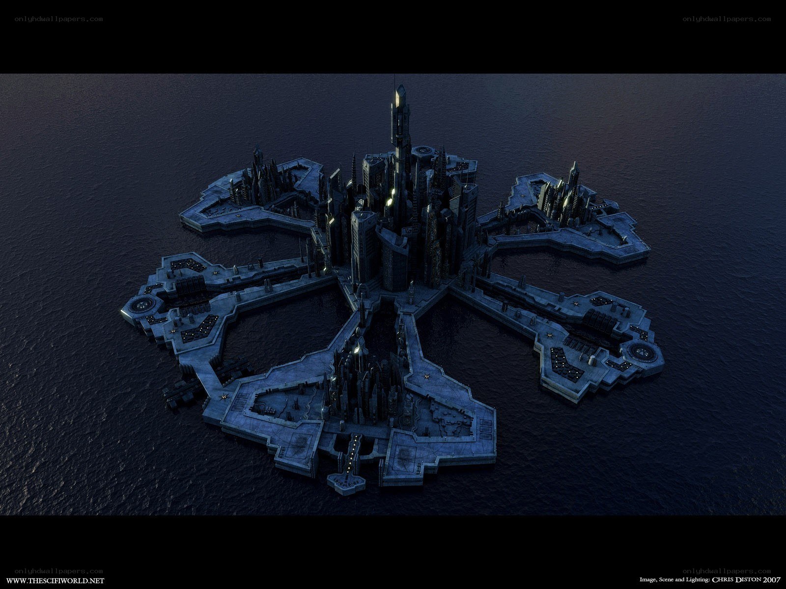 futuristic island city