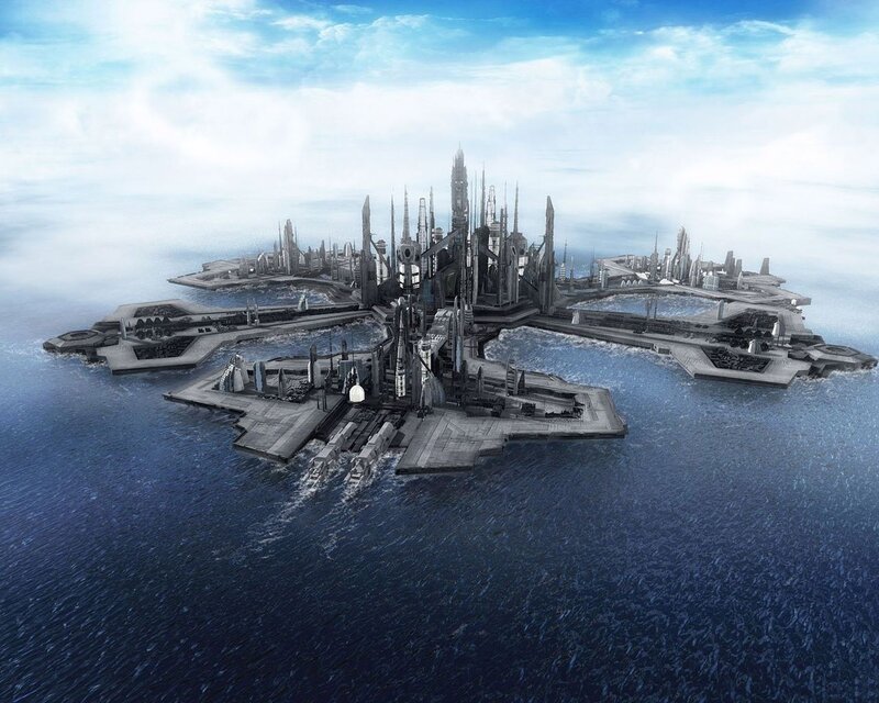 futuristic island city
