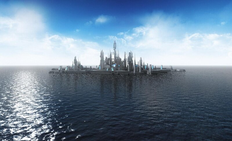 futuristic island city