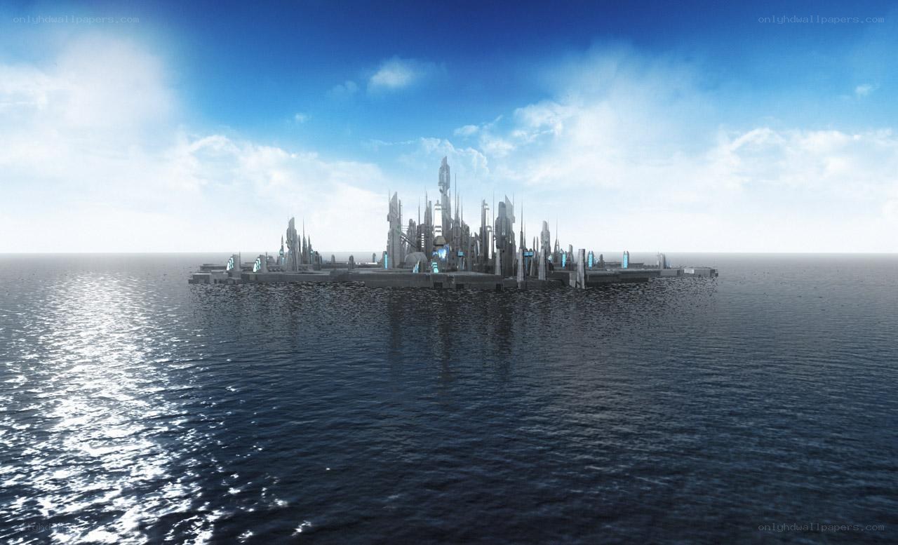 futuristic island city