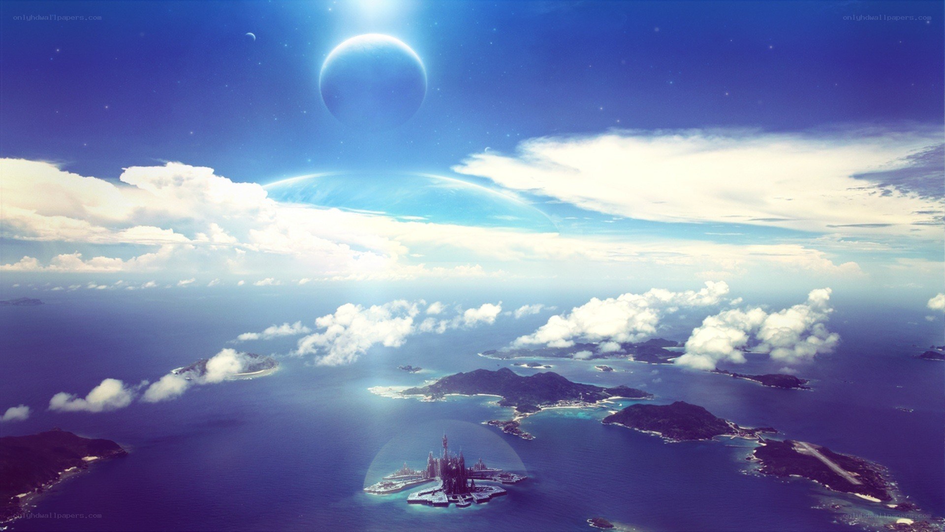 futuristic island paradise
