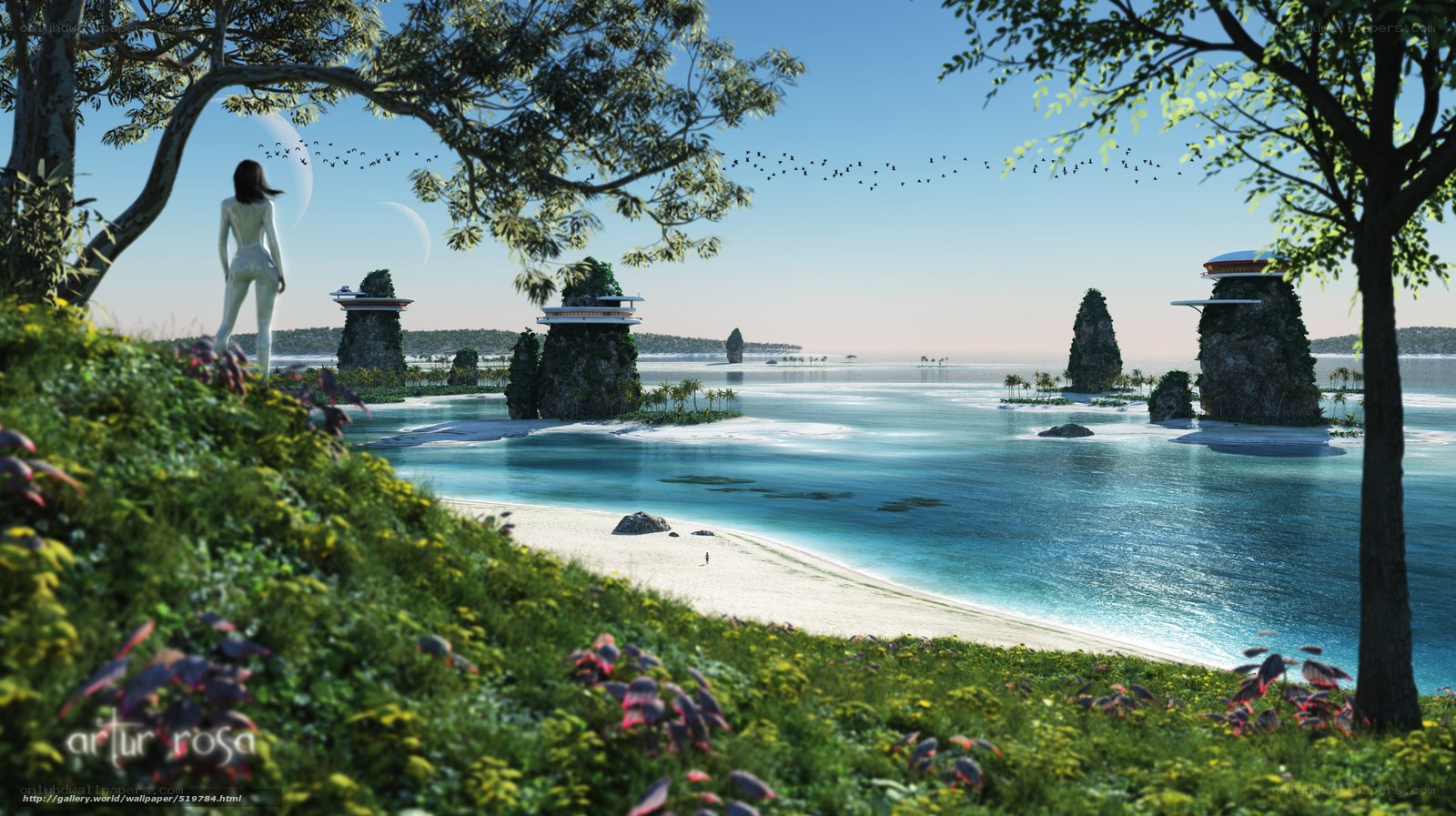 Futuristic island paradise