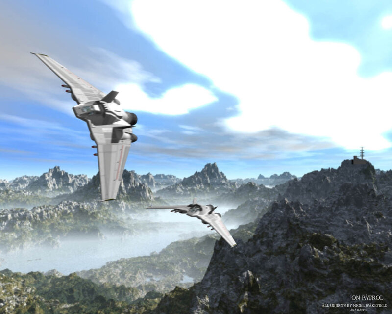 Futuristic jets on patrol