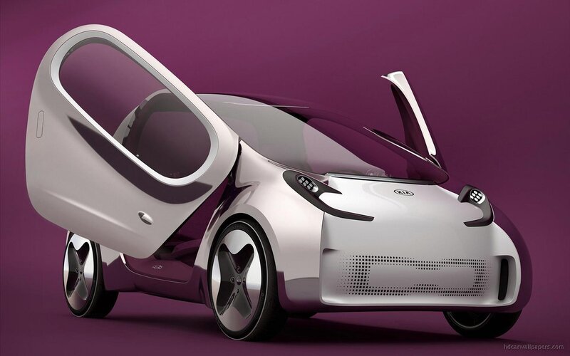 Futuristic Kia Concept Car — Purple