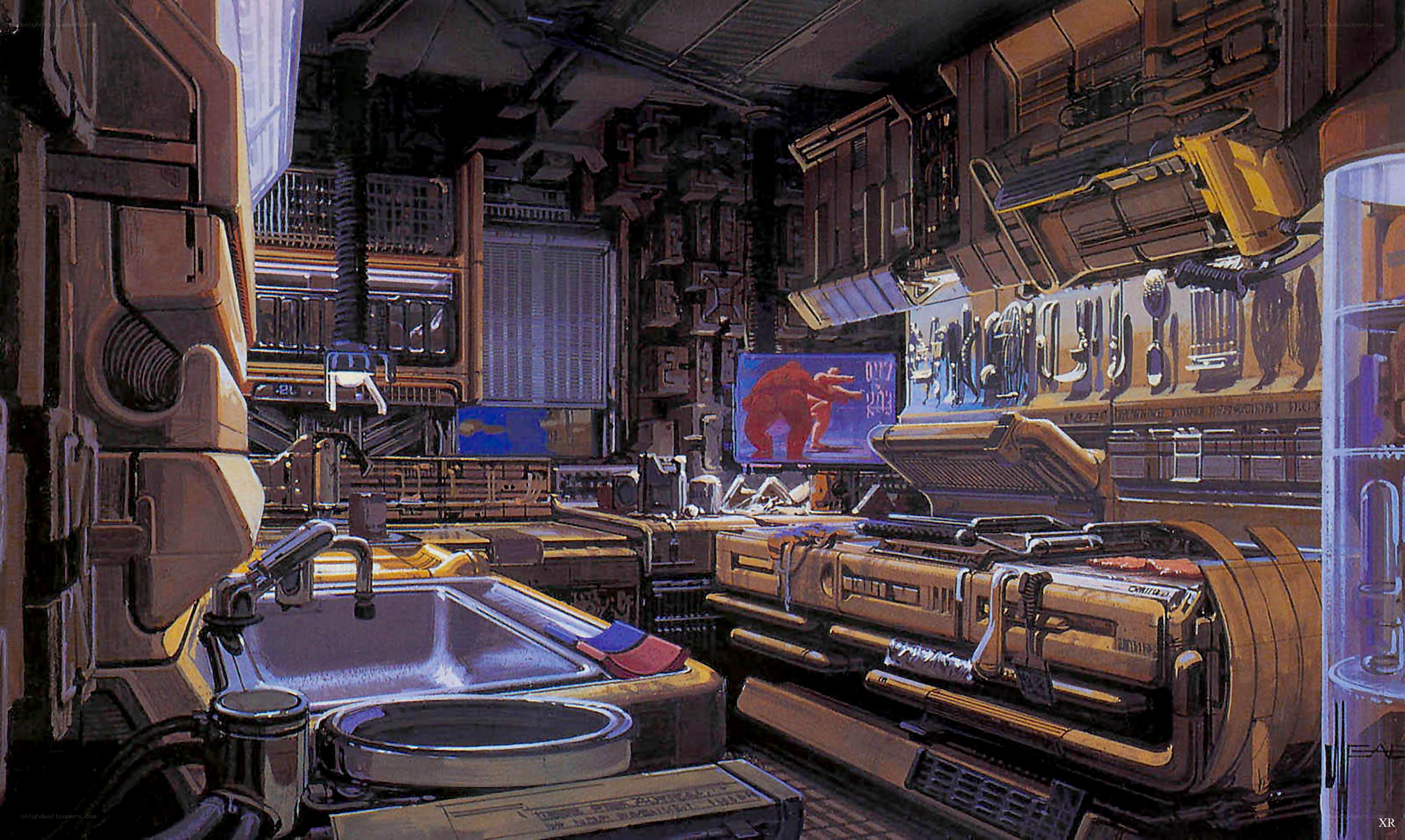 futuristic kitchen interior