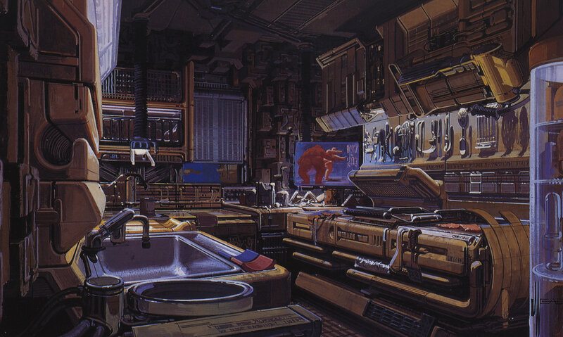 futuristic kitchen interior