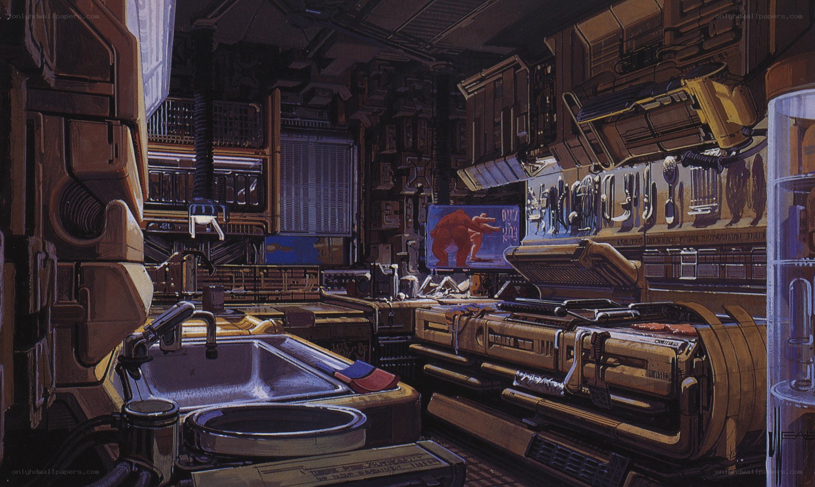 futuristic kitchen interior