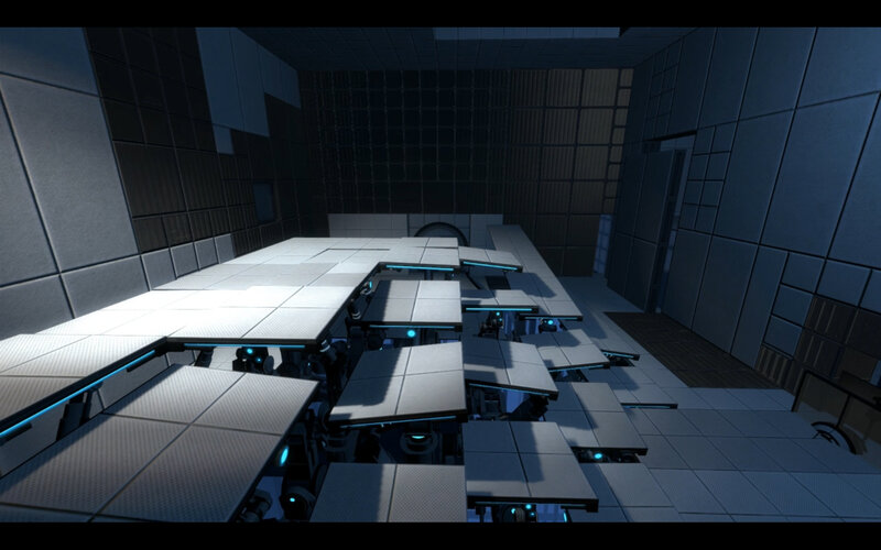 futuristic lab corridor