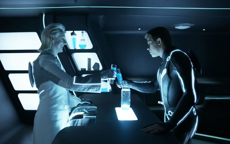 futuristic lab interaction