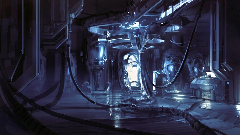 futuristic lab interior