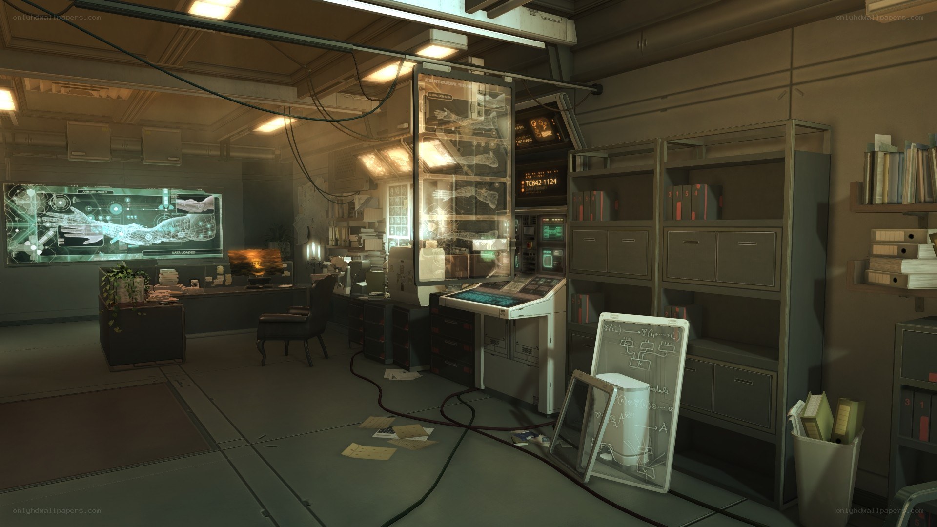 futuristic lab interior