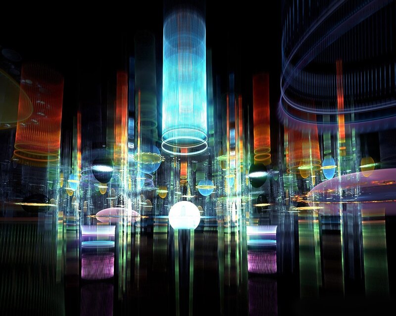 futuristic light installation