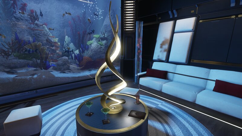 Futuristic Living Room — Blue