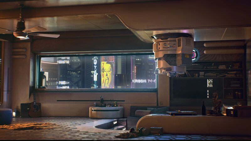 Futuristic Living Room — Brown