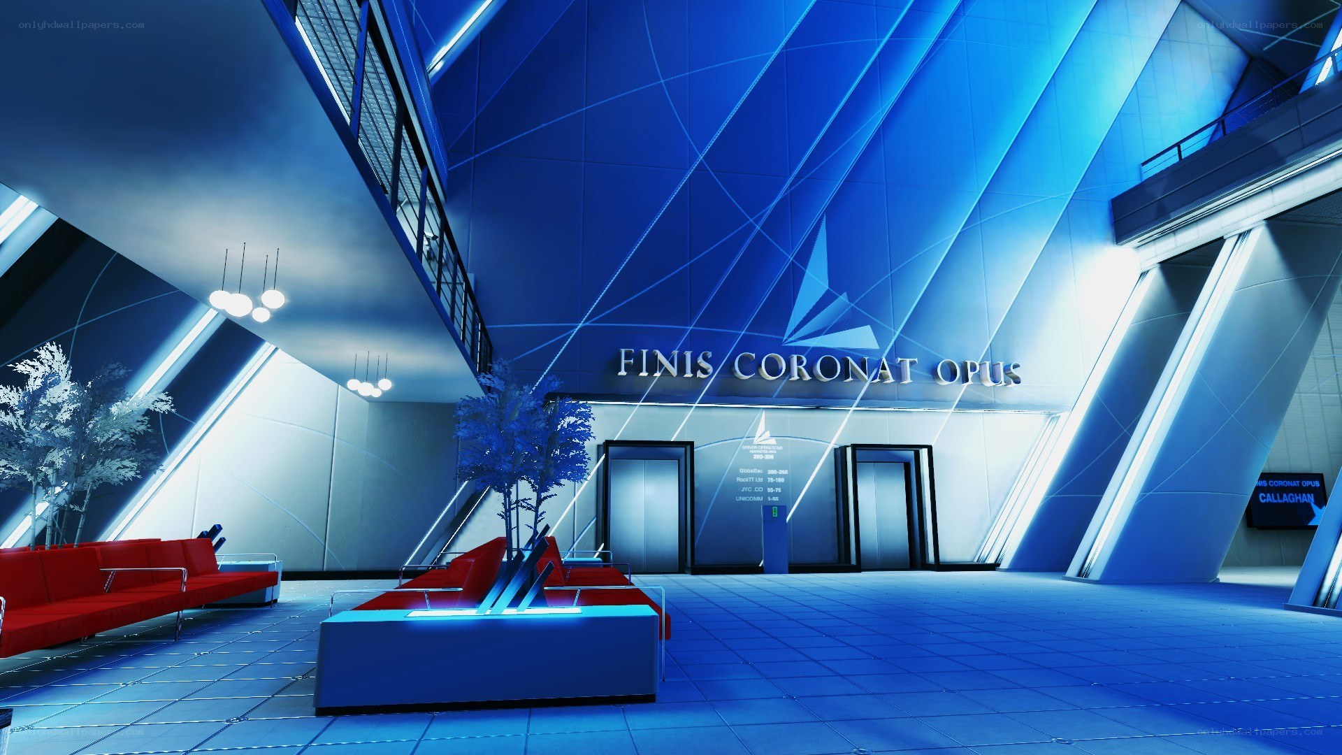 futuristic lobby interior