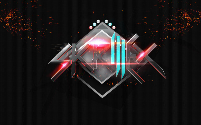 futuristic logo with sparks
