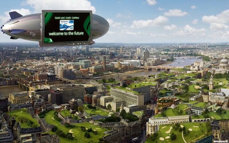 futuristic London cityscape