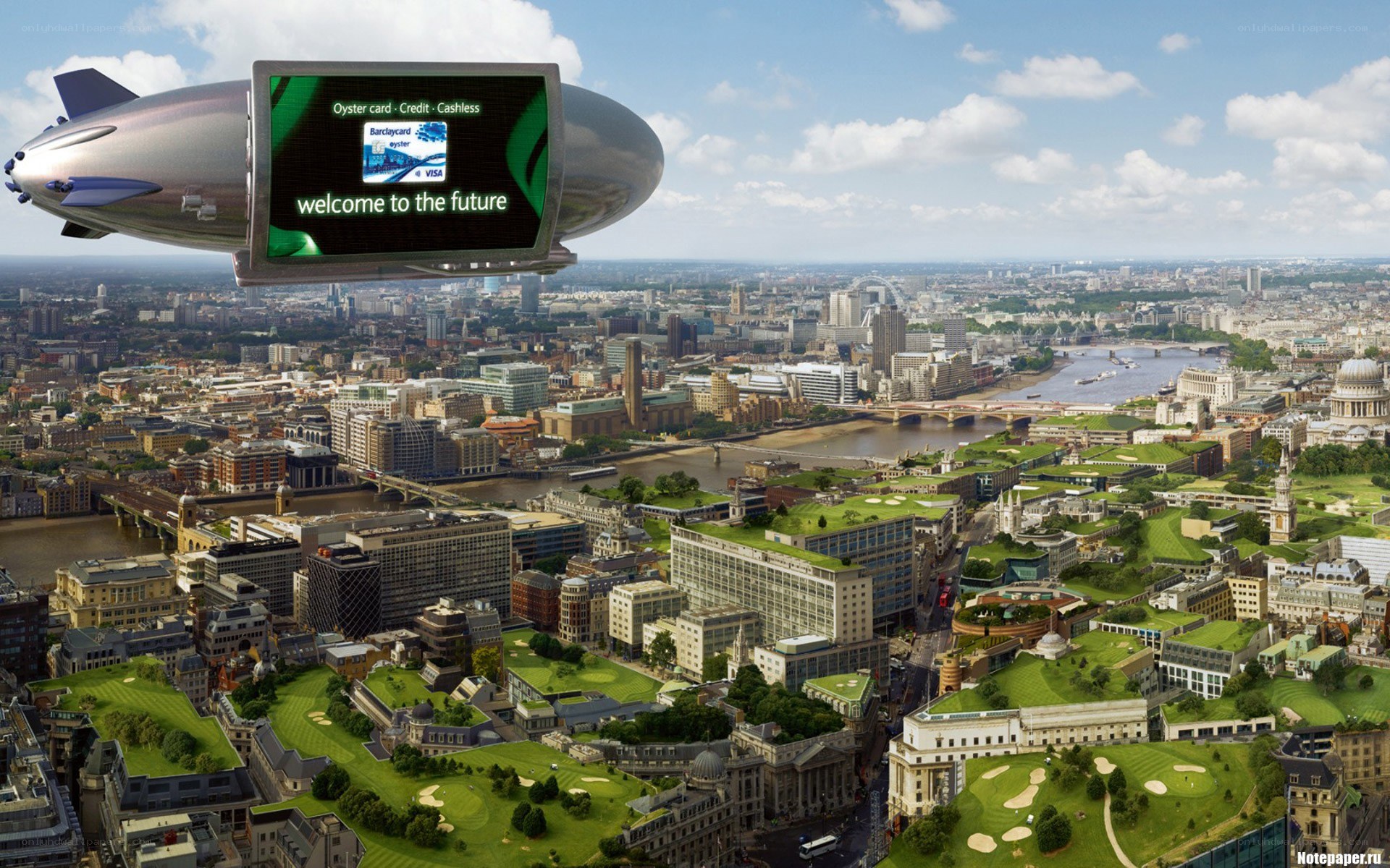 futuristic London cityscape