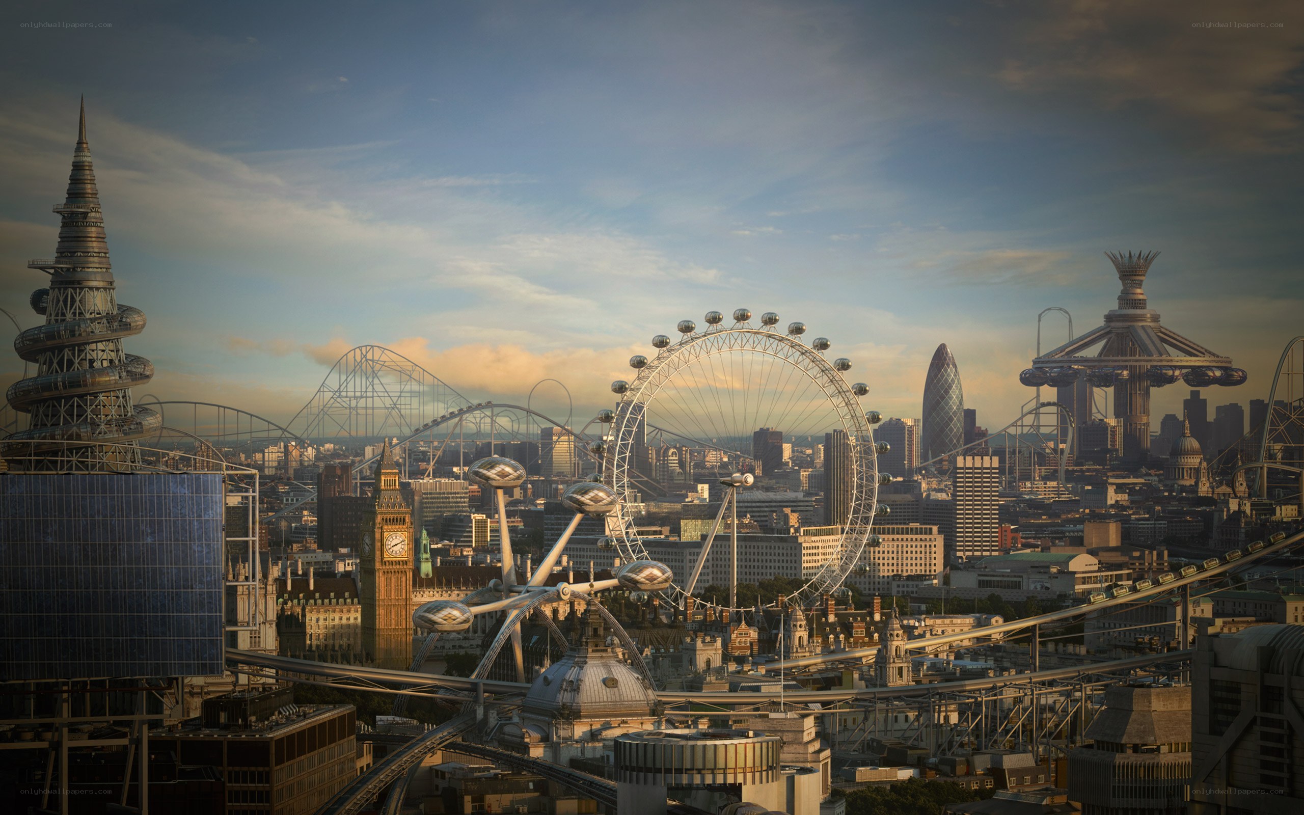 futuristic London skyline