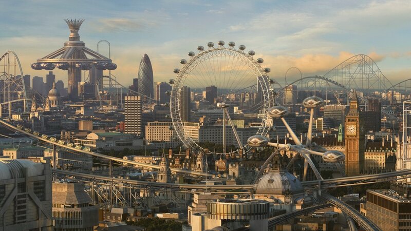 futuristic london skyline