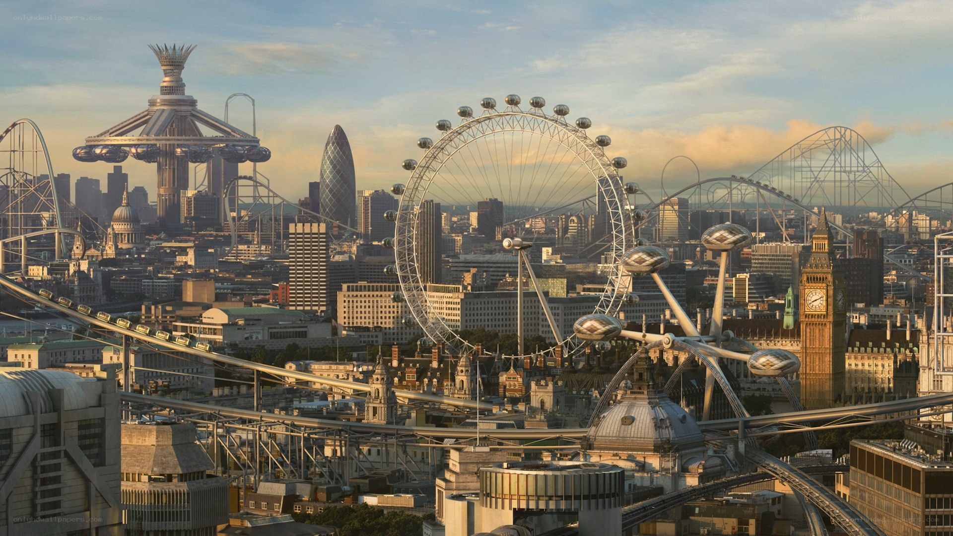 futuristic london skyline