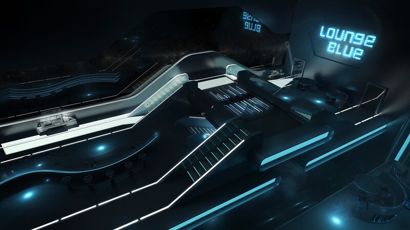 Futuristic Lounge Interior — Black