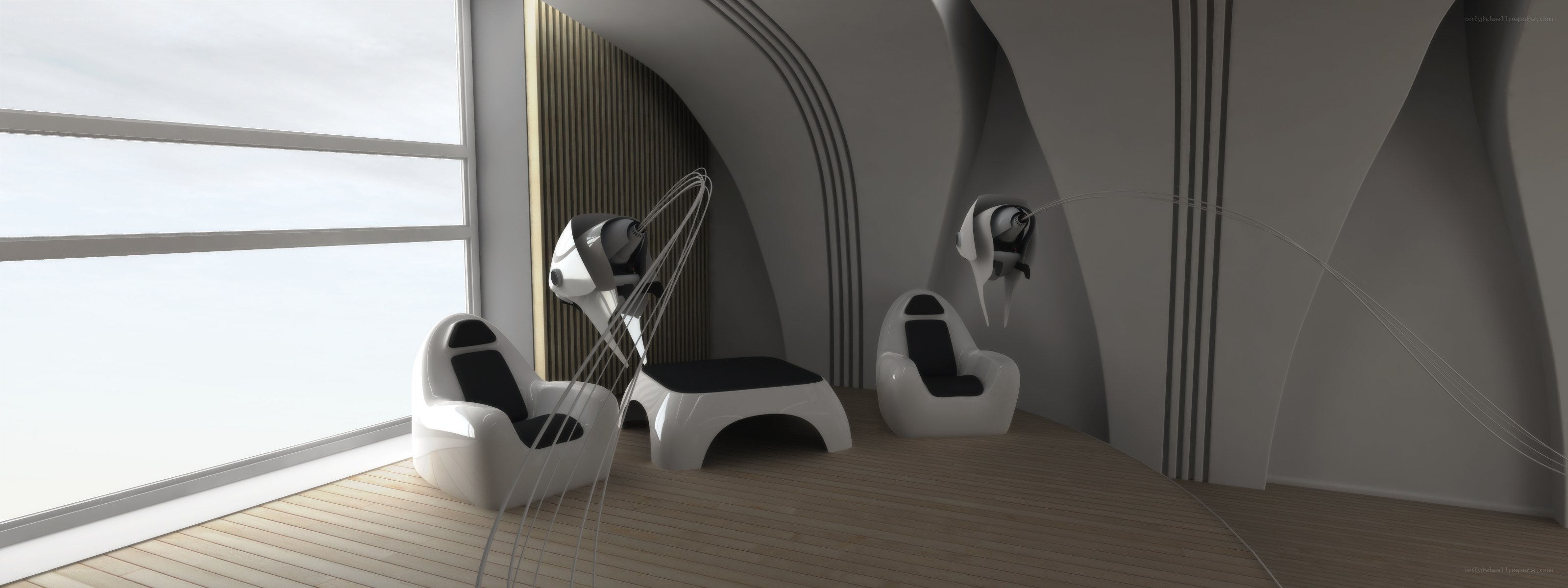 Futuristic lounge room