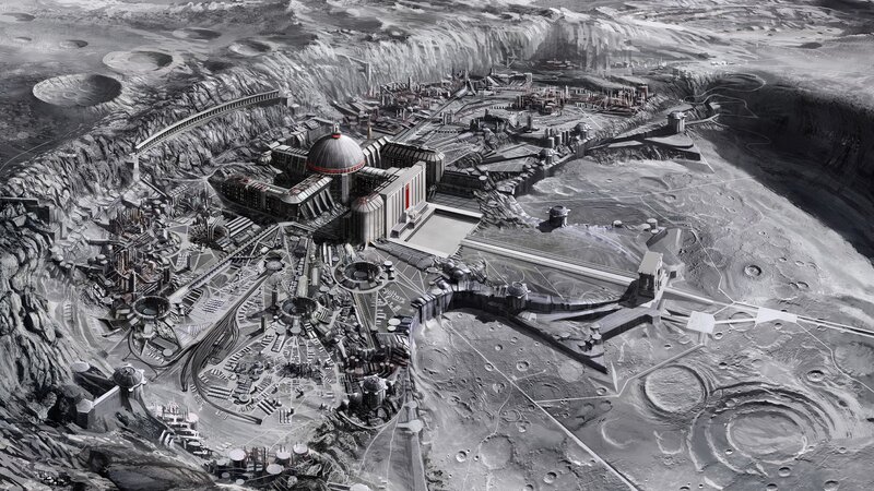 Futuristic Lunar Base — Gray