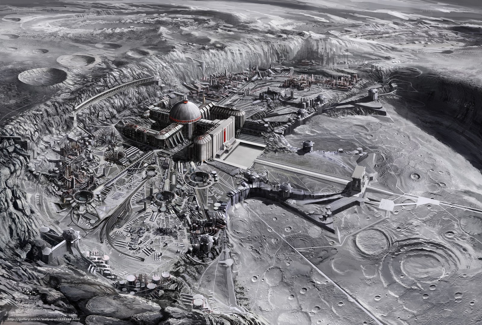 futuristic lunar base