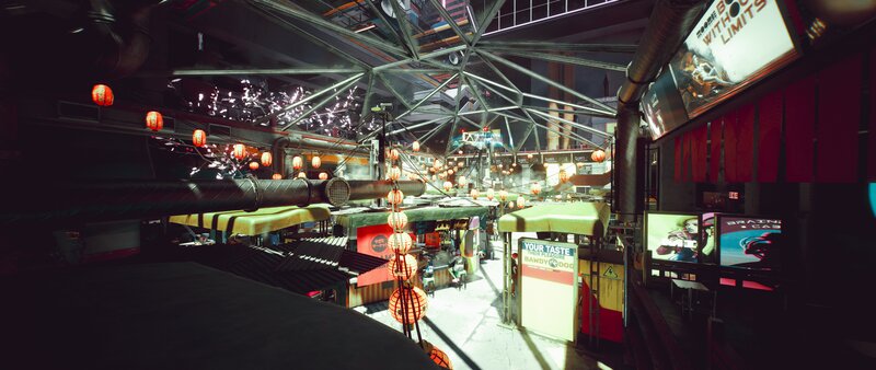 Futuristic Market Interior — Black