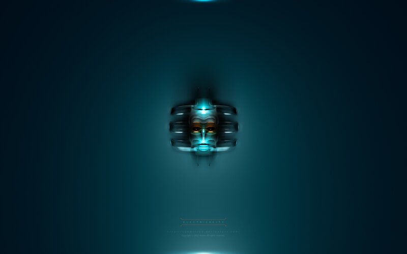 futuristic mask with glowing eyes