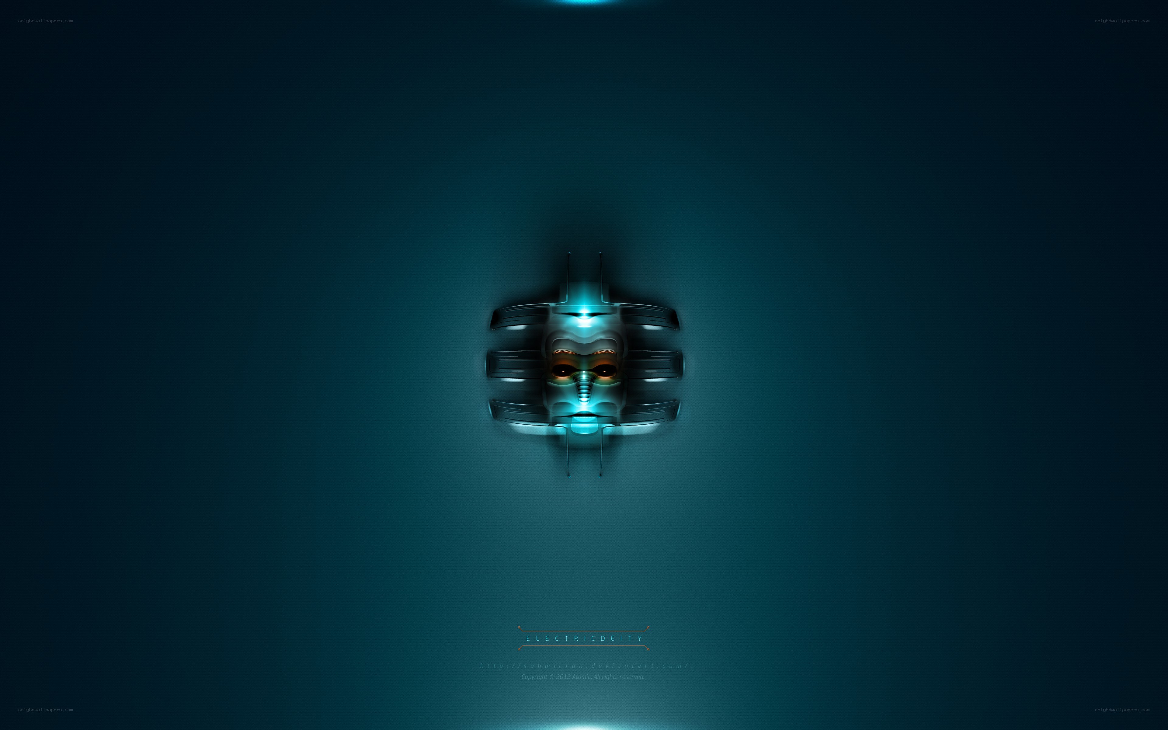 futuristic mask with glowing eyes