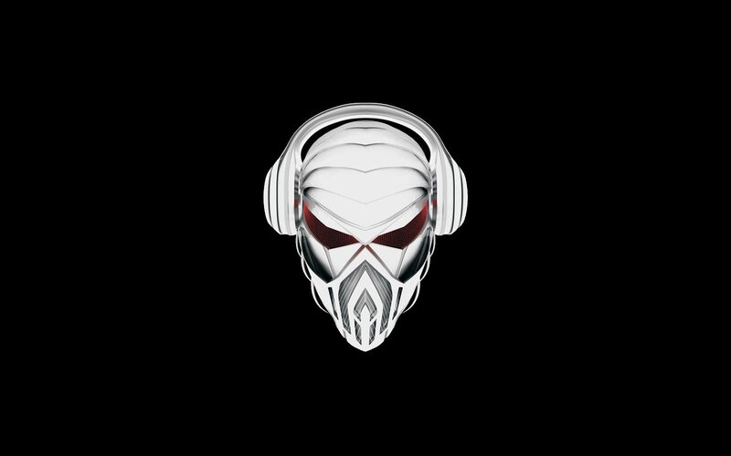 futuristic mask with headphones