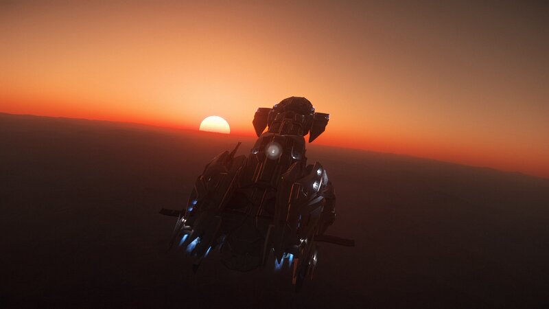 Futuristic Mech in Flight