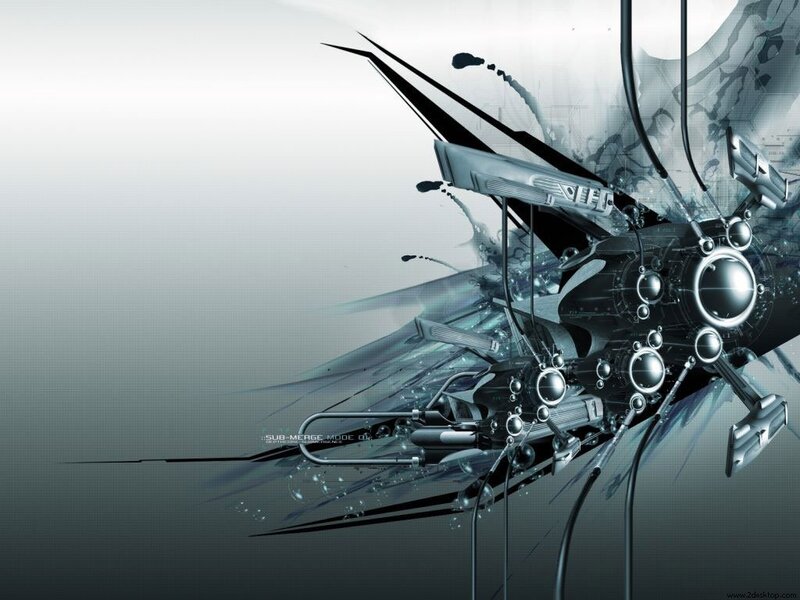 futuristic mechanical abstract art