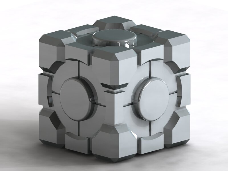 futuristic mechanical cube
