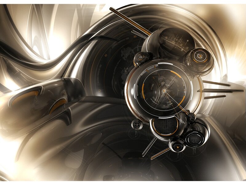 Futuristic Mechanical Device — Black