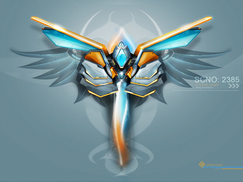 Futuristic mechanical eagle