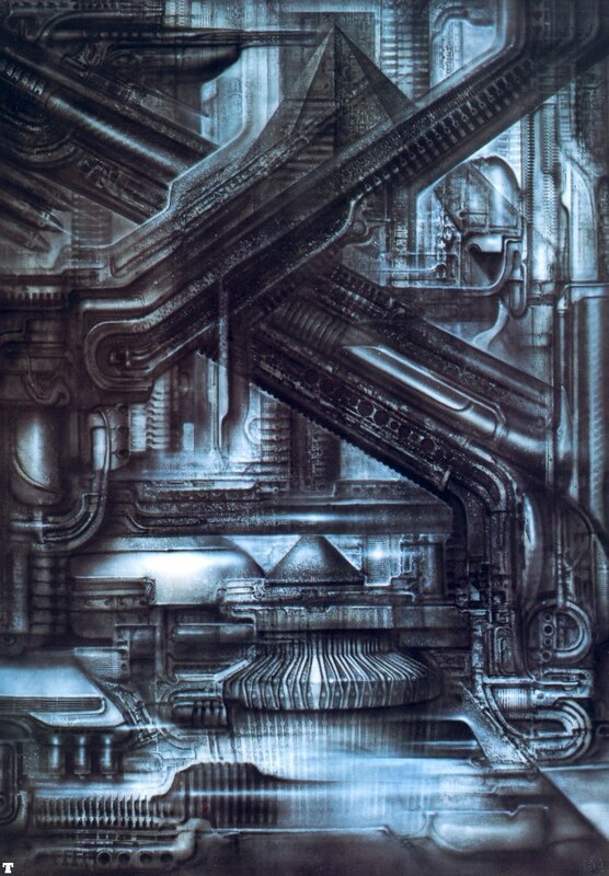 futuristic mechanical interior