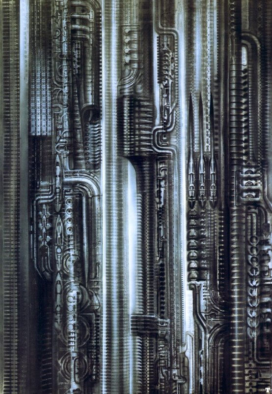 futuristic mechanical interior