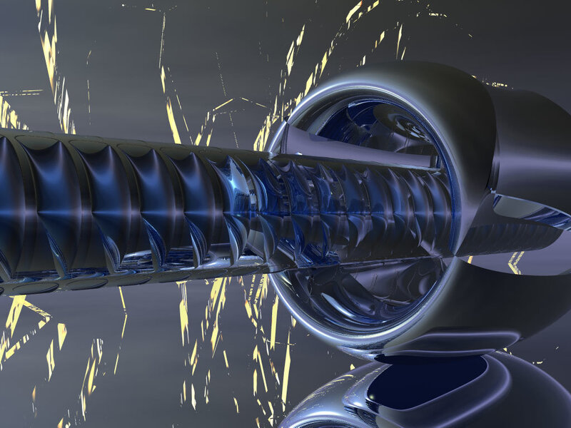 futuristic mechanical screw