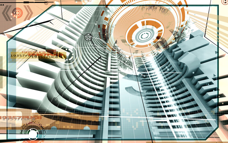 Futuristic Mechanical Structure — Orange
