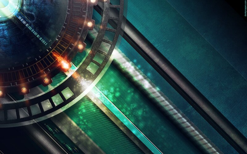 Futuristic Mechanical Structure — Teal, Dramatic, Digital Art