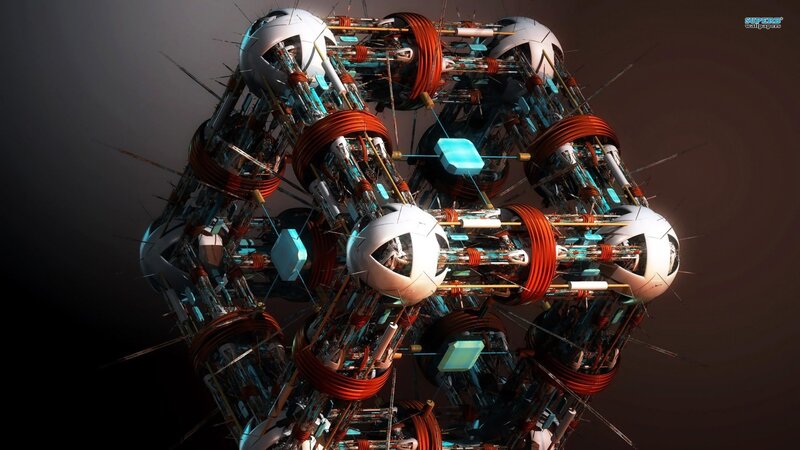 Futuristic Mechanical Structure — White
