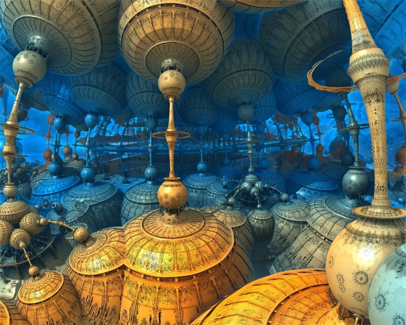 Futuristic Mechanical Structures — Blue