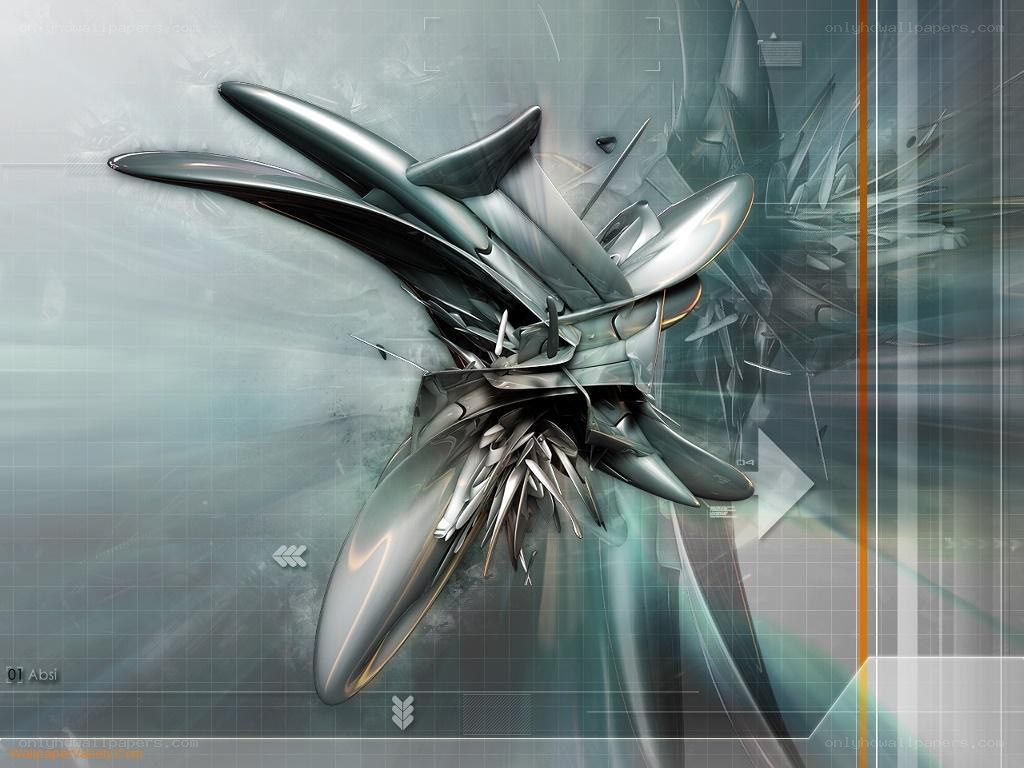 futuristic metallic abstract art
