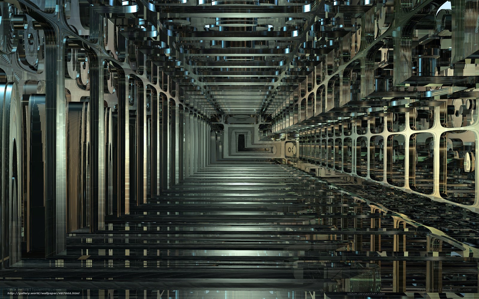futuristic metallic corridor