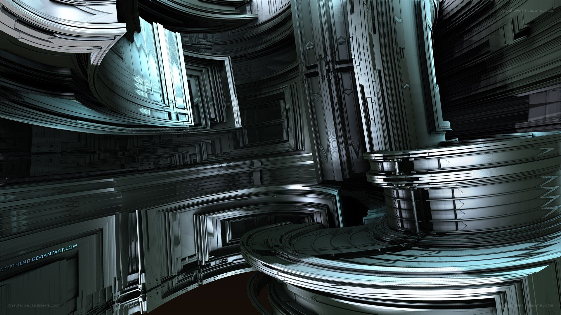 futuristic metallic interior
